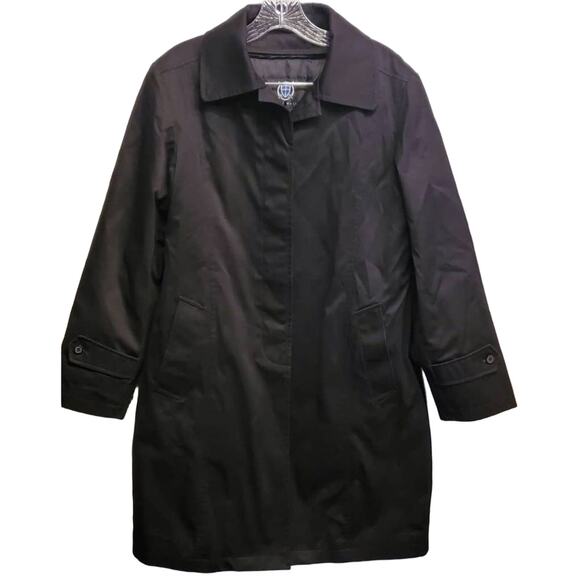 WILLIAM Wallace Black Thinsulate Insulation Trench Coat Jacket Size Small - Picture 2 of 11